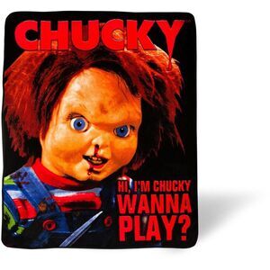 Child's Play - Fleece Throw Blanket - Chucky Wanna Play (50" x 60")